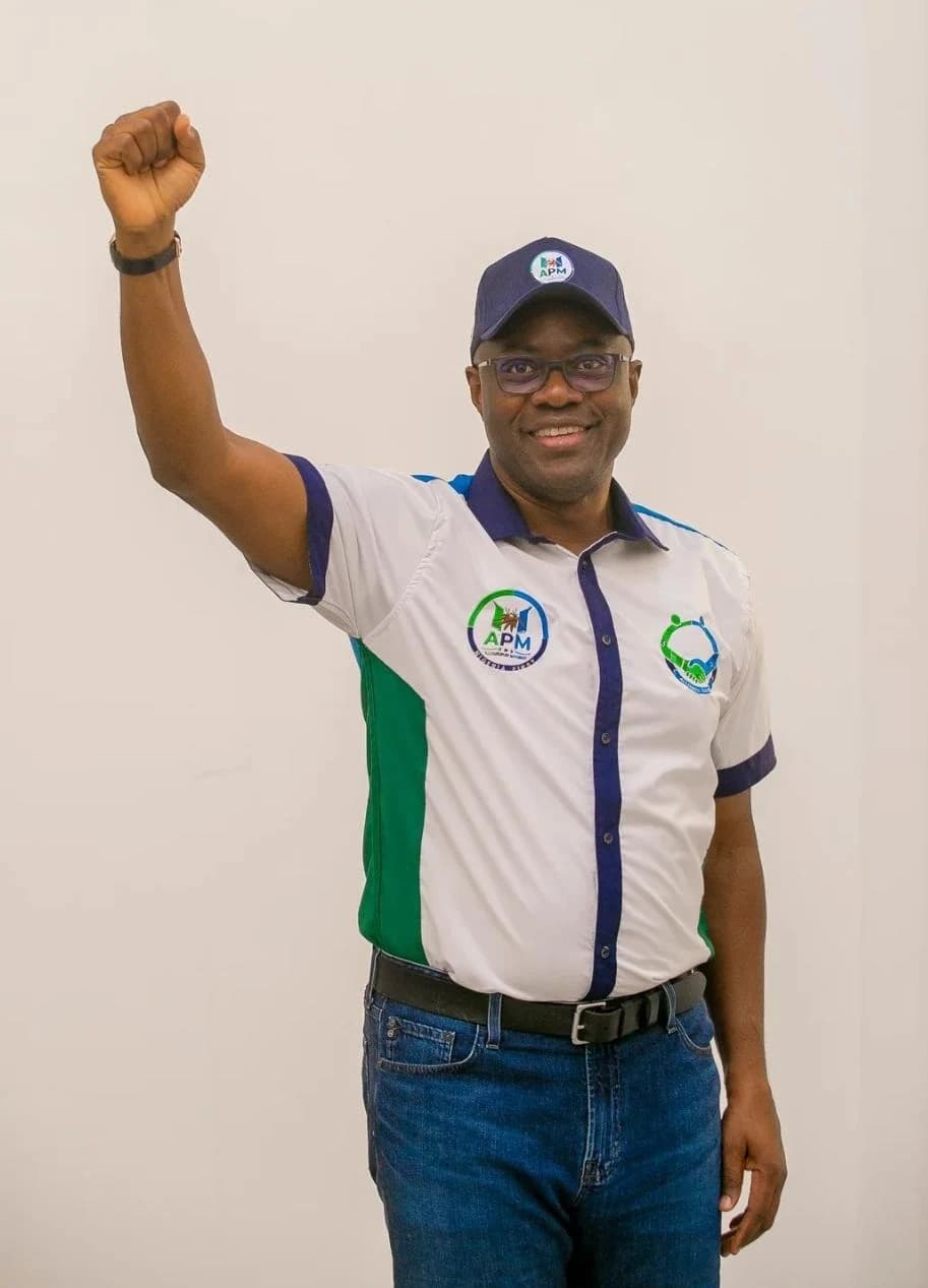 Engineer Seyi Makinde wearing Allied Peoples Movement campaign attire