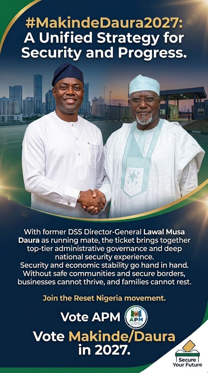With former DSS Director-General Lawal Musa Daura as running mate, the ticket brings together top-tier administrative governance and deep national security experience.